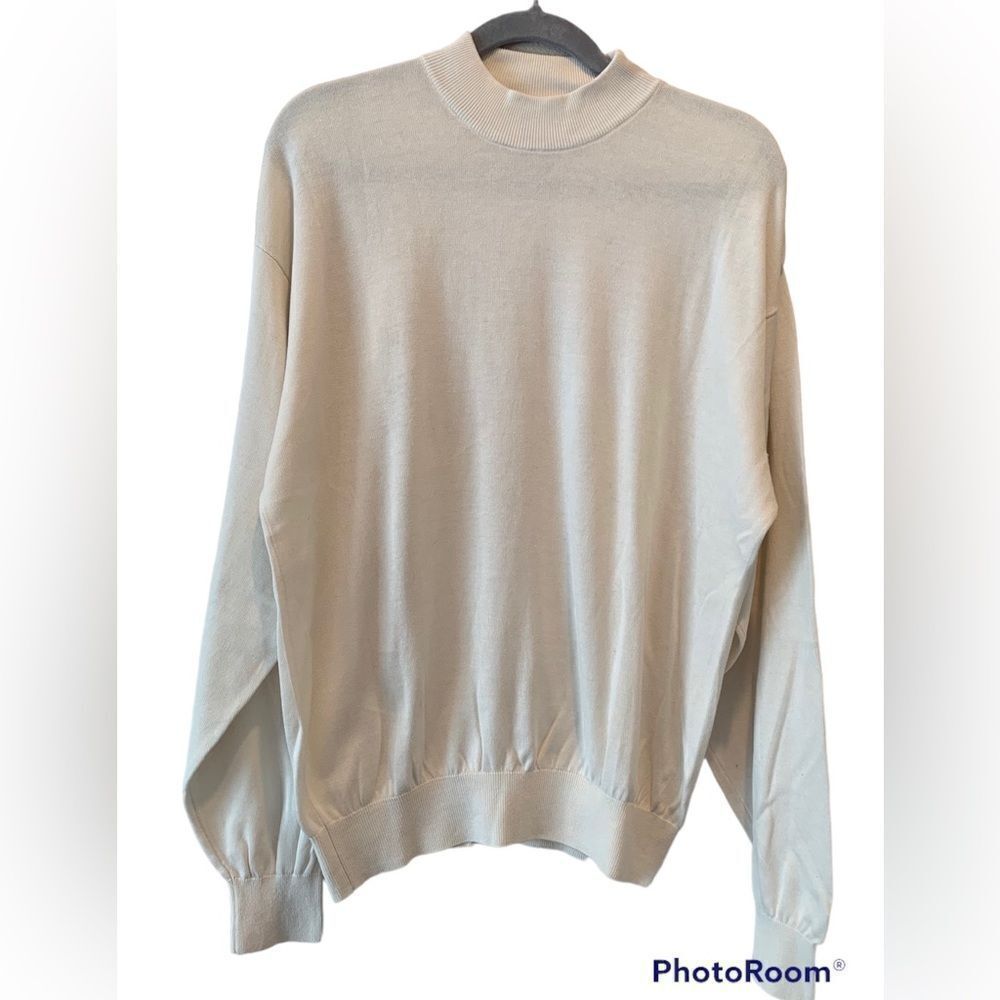 Vintage Baracuta Sweater Pullover Silk and Cotton Mens    X-Large Off White